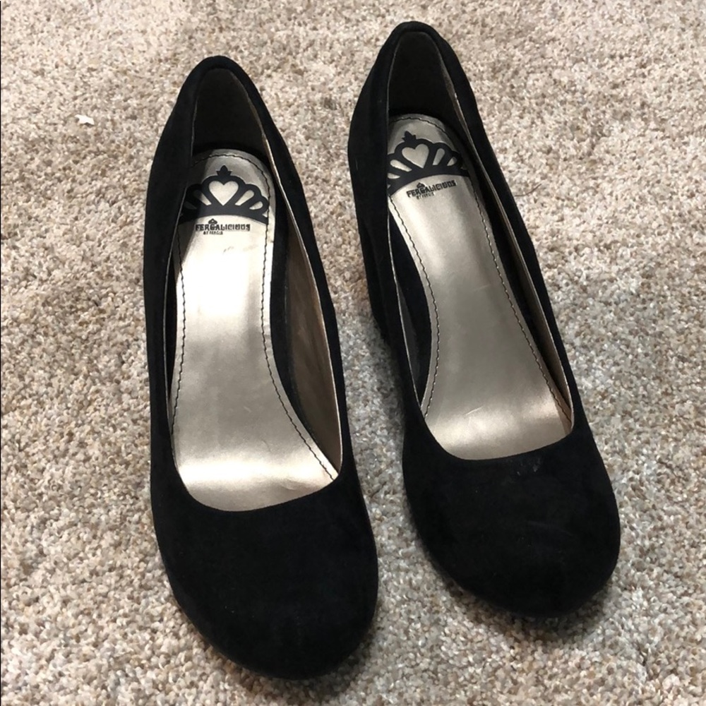 Fergalicious black wedges